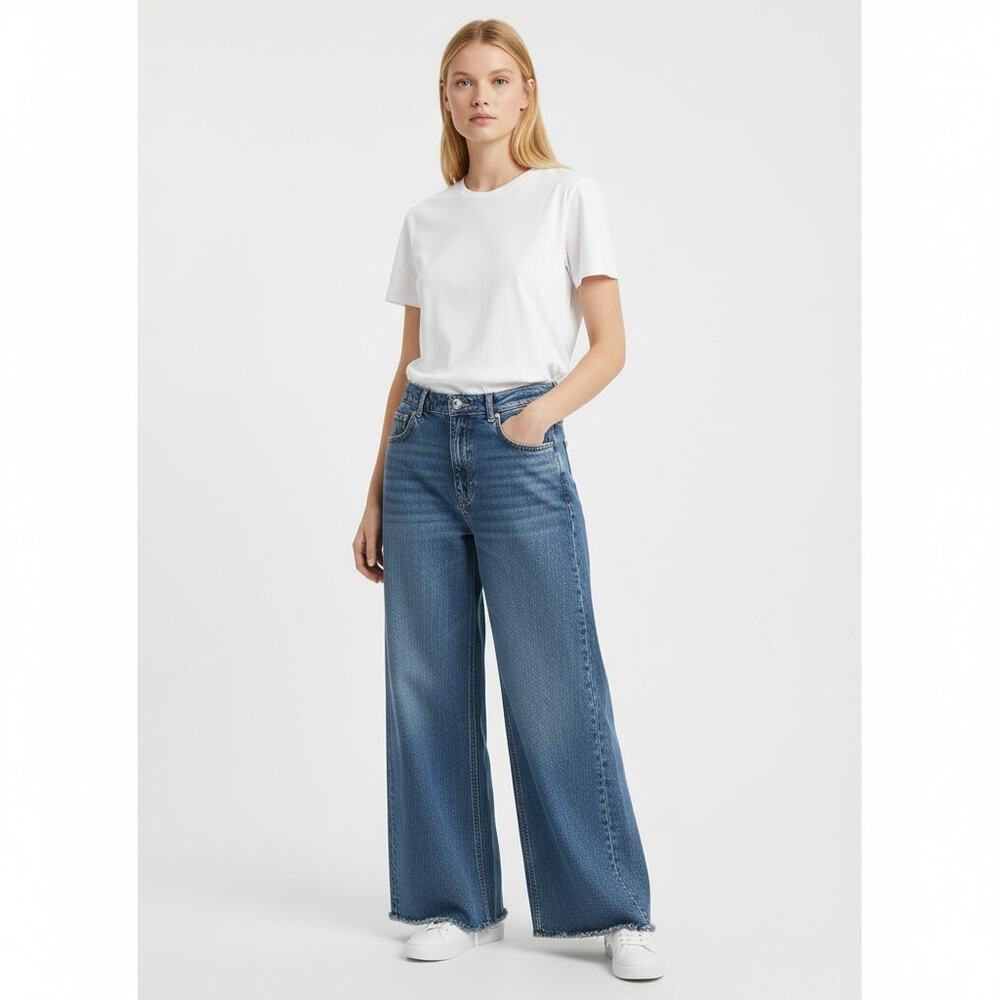 American Eagle Dreamy Drape Baggy Wide Leg Jeans NWT Women's Sz 18L High Rise